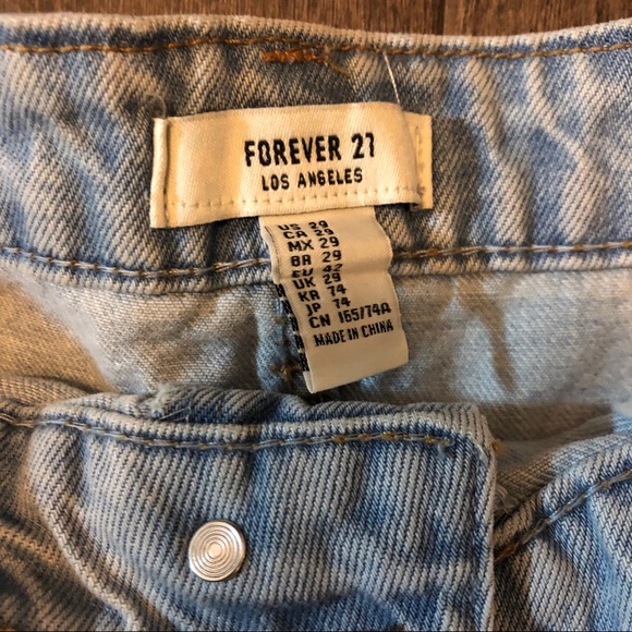 High Rise Denim Distressed Mom Shorts - Picture 2 of 3